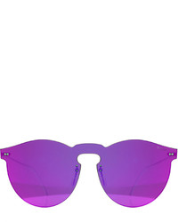 Illesteva Rimless Mirrored Iridescent Sunglasses Pink