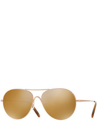 Oliver Peoples Rockmore Mirrored Aviator Sunglasses