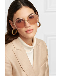 Linda Farrow Round Frame Acetate And Gold Tone Sunglasses