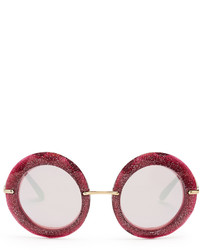 Dolce & Gabbana Round Frame Glitter Acetate Sunglasses