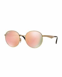 Ray-Ban Round Mirrored Sunglasses Goldenpink