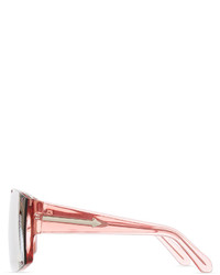 Karen Walker Salvador Oversized Mirrored Wrap Sunglasses Pink