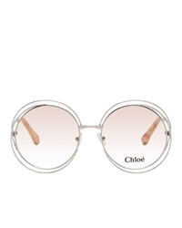 Chloé Silver Circular Spiraling Sunglasses