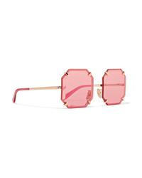 Dolce & Gabbana Square Frame Gold Tone Sunglasses