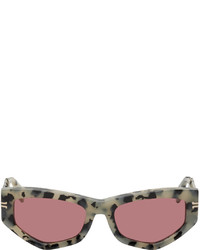 Marc Jacobs Taupe Black Rectangular Sunglasses