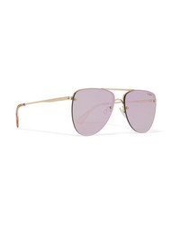 Le Specs The Prince Aviator Style Gold Tone Mirrored Sunglasses