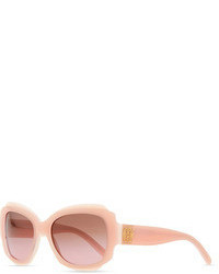 Tory Burch Two Tone Plastic Sunglasses With Logo Pinkivory