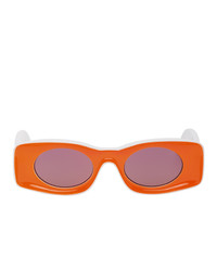 Loewe White And Orange Paulas Ibiza Square Sunglasses