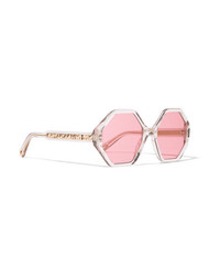 Chloé Willow Hexagon Frame Acetate And Gold Tone Sunglasses