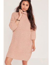 Missguided Oversize Mini Sweater Dress Pink