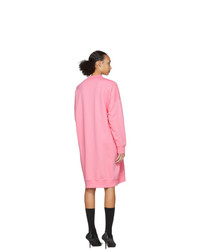 MSGM Pink Artist Logo Sweatshirt Dress