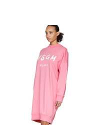 MSGM Pink Artist Logo Sweatshirt Dress