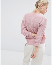 Boohoo Distressed Fishermans Sweater