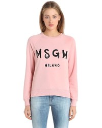 MSGM Logo Cotton Jersey Sweatshirt