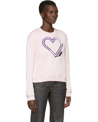 Carven Pink Neon Heart Pullover