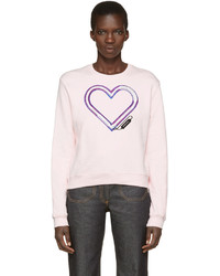 Carven Pink Neon Heart Pullover