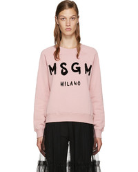 MSGM Pink Painted Logo Sweatshirt