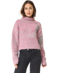 3.1 Phillip Lim Plaited Tweed Cropped Pullover