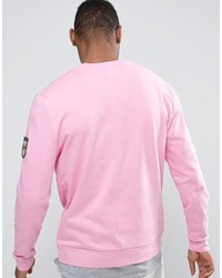 Asos Sweatshirt With Badges In Pink