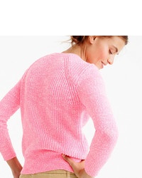 J.Crew Textured Sweater With Anchor Buttons In Variegated Pink
