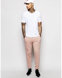 Asos Brand Skinny Joggers In Light Pink