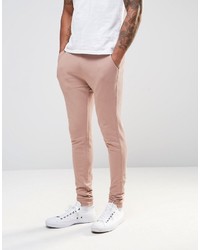 Asos Brand Super Skinny Joggers In Pink