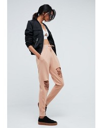 Missguided Tall Pink Ripped Front Joggers