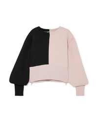 Vaara Mve Cropped Color Block Cotton Blend Jersey Sweatshirt