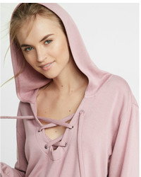 Express One Eleven Lace Up Hooded Sweatshirt