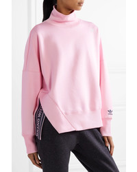 adidas Originals Printed Cotton Blend Jersey Sweatshirt Baby Pink
