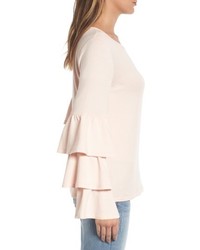 Pleione Petite Tiered Bell Sleeve Knit Top