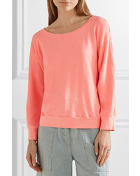 Splendid Pigt Cutout Cotton Jersey Sweatshirt Pink