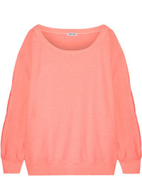 Splendid Pigt Cutout Cotton Jersey Sweatshirt Pink