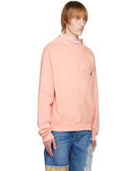 JW Anderson Pink Double Neckline Twisted Sweatshirt