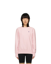 Champion Reverse Weave Pink Logo Sweatshirt