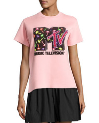 Marc Jacobs Sequined Mtv Short Sleeve Sweatshirt Powder Pink