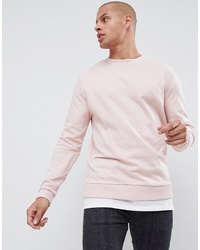 ASOS DESIGN Sweatshirt In Pink With Hem Extender