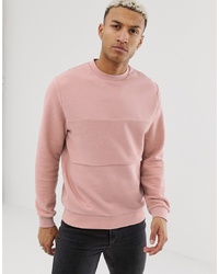 ASOS DESIGN Sweatshirt With Reverse Panel In Pink