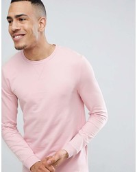 Asos Tall Muscle Sweatshirt In Light Pink