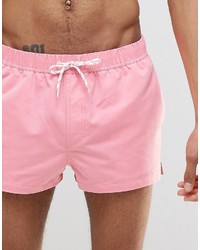 Asos Brand Super Short Length Swim Shorts In Pink
