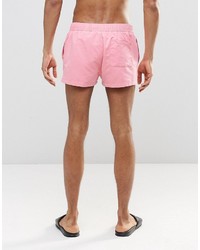 Asos Brand Super Short Length Swim Shorts In Pink