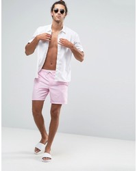 Asos Swim Shorts In Pink Mid Length