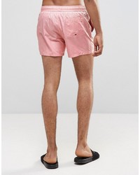 Asos Swim Shorts In Pink Wet Look Mesh In Short Length