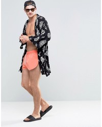Asos Swim Shorts With Extreme Side Splits In Coral Super Short Length