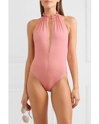 On The Island By Marios Schwab Palm Embellished Halterneck Swimsuit