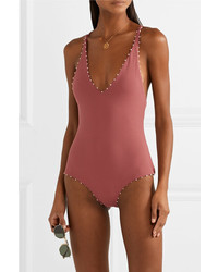 Marysia Torrey Knotted Stretch Crepe Swimsuit