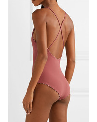 Marysia Torrey Knotted Stretch Crepe Swimsuit