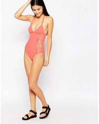 Hurley Webbed Swimsuit With Cross Back Detail