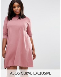 Asos Curve Curve Swing Dress With High Neck And 34 Sleeve