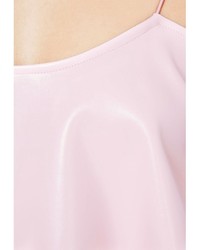 Missguided Nimesa Faux Leather Strappy Swing Dress In Baby Pink